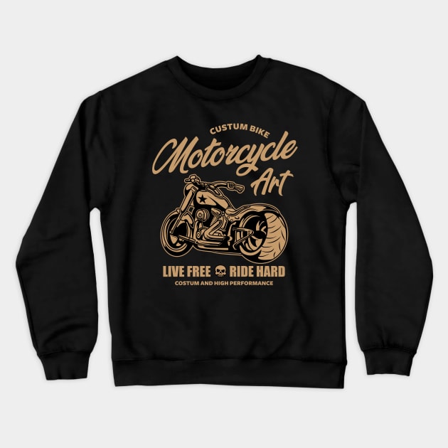 CUSTOM MOTORCYCLE ART Crewneck Sweatshirt by beanbeardy